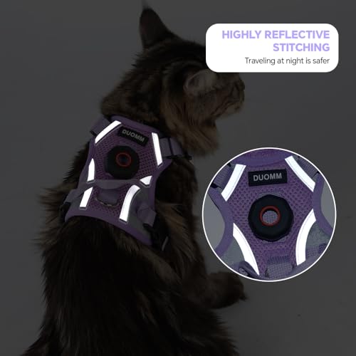 Cat Harness and Leash Set with AirTag Holder: Upgraded Escape Proof Vest with Lead for Small Dog Puppy Large Cat Walking，S...