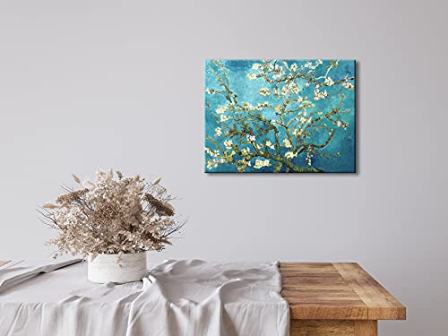 Wieco Art Almond Blossom Modern Framed Floral Giclee Canvas Prints By Van Gogh Famous Oil Paintings Reproduction Flowers P...
