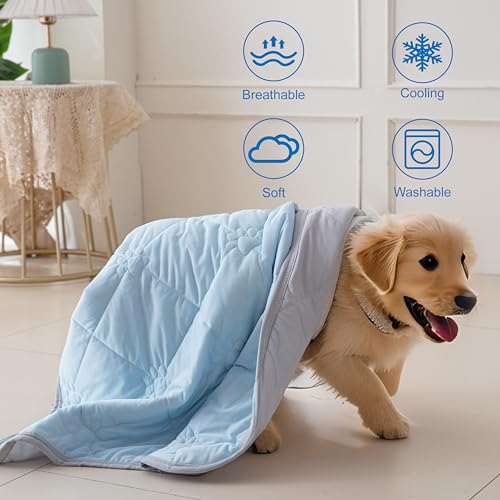 Popfavor Pet Cooling Mat for Dogs Cats Summer Self Cooling Pad,Extra Large Dog Cooling Mat, Q-Max>0.4,Cooling Fabric Washa...