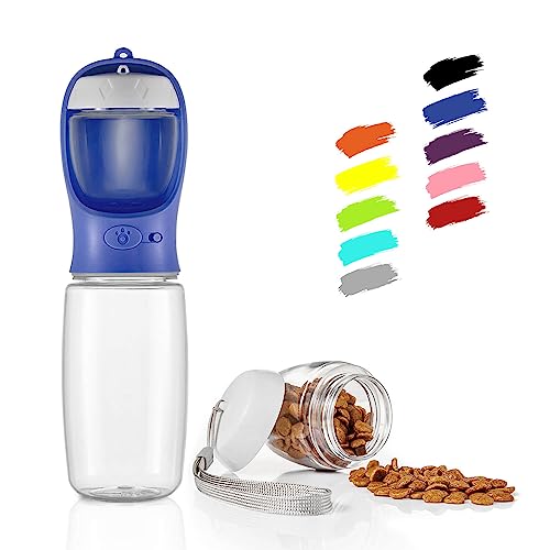 WePet Portable Dog Water Bottle with Food Container, 19 OZ + 6 OZ, Leak Proof Puppy Water Dispenser with Drinking Feeder f...
