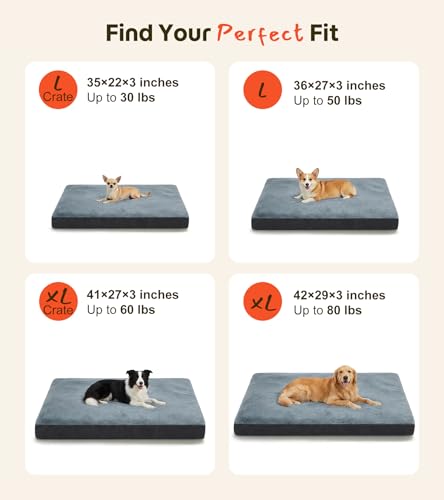 Wagora Dog Bed for Crate, Extra Large Cooling Mat for Dogs, Waterproof Dog Bed with Dual Surface Removable Washable Cover...