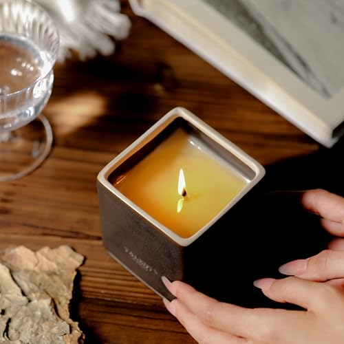Talent Candles Scented Candles Ceramics Square Cup Long Burn Time Natural Soy Wax Candles Perfect Women & Men Birthday Gif...
