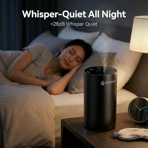 GentleJet LiteMist Waterless Nebulizing Essential Oil Diffuser – Cold Air Aromatherapy, USB-C Cordless 2000mAh Battery, Al...