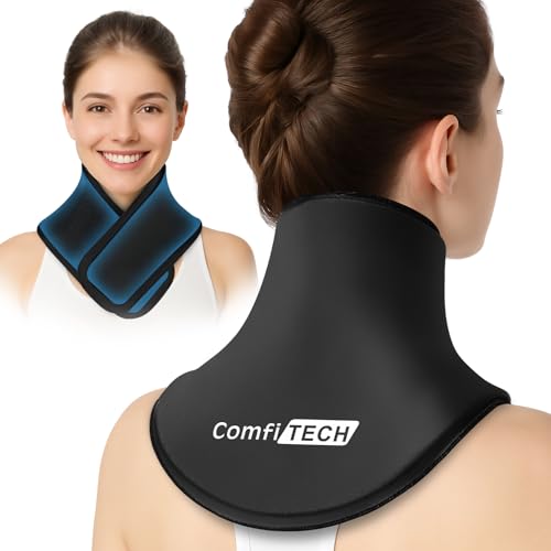 ComfiTECH Neck Ice Pack Wrap with Extended Gel Coverage for Cervical, Shoulder and Rib, Reusable Cold Application for Offi...