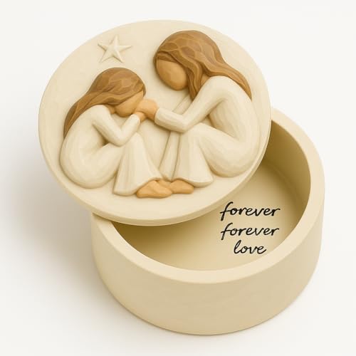 GoGnome Resin Keepsake Box - Forever Love Jewelry & Trinket Holder for Mom Daughter or Sisters Best Friends Friendship - H...