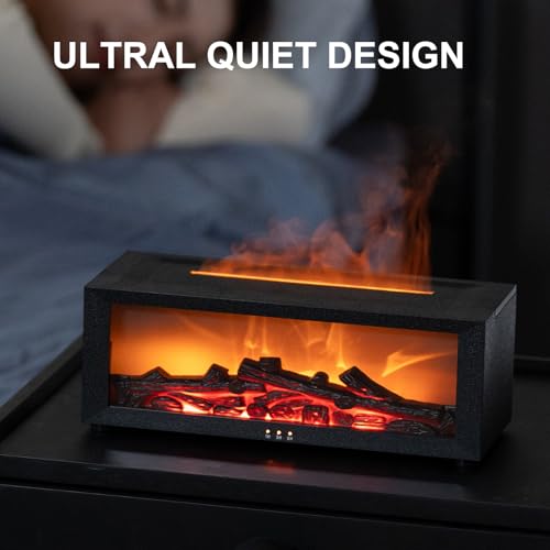 Fireplace Aroma Essential Oil Diffuser, 150ml Ultrasonic Humidifier, Scent Aroma Diffuser with Remote Control & Timer for ...