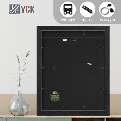 VCK 16x20 Picture Frame Set of 2 Display Pictures 11x14 with Mat or 16x20 Without Mat, Wall Gallery Poster Frames,Horizont...