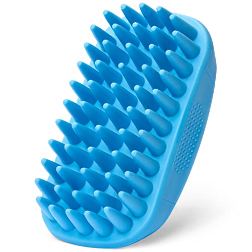 Rubber Curry Brush Dog for Short Haired Dogs - Soft & Gentle Deshedding Brush - Use Wet as Bath Brush or Dry for Grooming ...