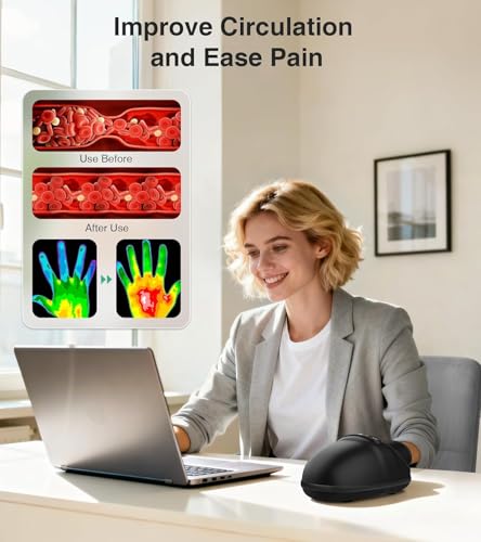 Medcursor Hand Massager - Hand Massager with Heat and Compression for Carpal Tunnel and Stiff Joints, Pain Relief from Wri...