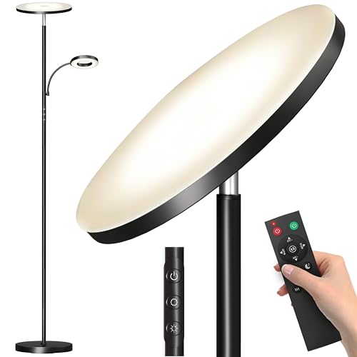 marctronic Floor Lamp, Upgraded 42W 4000LM Super Bright LED Floor Lamp for Living Room Bedroom, Dimmable Standing Reading ...
