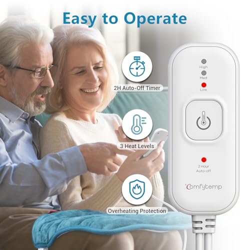 Comfytemp Weighted Heating Pad for Back & Period, FSA Eligible Electric Heat Pad, Birthday Gifts for Women Men Mom Dad & M...