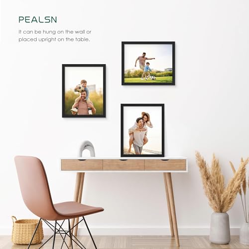 PEALSN 8x10 Picture Frame Set of 15, Wall Gallery Photo Frames for Wall Mounting or Tabletop Display, Black