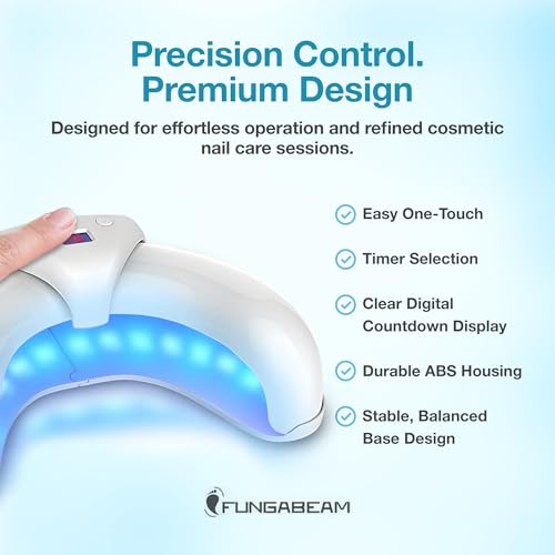 Fungabeam LED Nail Care Light for Fingernails & Toenails, Dual-Light Cosmetic Nail Appearance Tool, Multi-Nail Bandage Des...