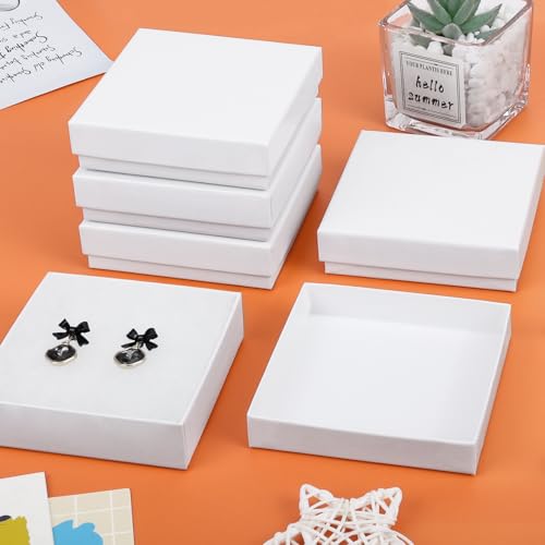 batifine Small Gift Boxes, 40 Pack 3.5x3.5x1 Inch Bulk Cotton Filled Small Jewelry Boxes with Lids for Necklace Ring Brace...