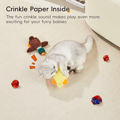 Potaroma Cat Toys Catnip Crinkly Sound 2 Pcs, Mess-Free Stuffless Kitten Toy, Durable Feline Bite Interactive Kicker Toys ...
