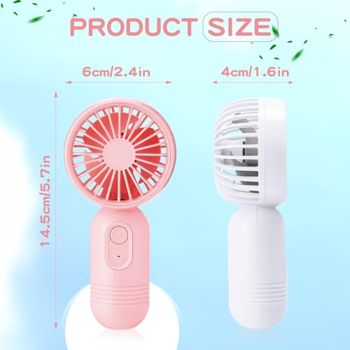 Rossesay 6 Pcs Mini Portable Fan Bulk Cute Handheld Lightweight Small Little Personal Hand Eyelash Fan 3 Speeds USB Rechar...