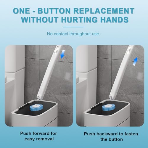 Disposable Toilet Bowl Wand Refills, Toilet Cleaning Refills, Disinfecting Scrubbing Pads,60 Count Disposable Toilet Brush...
