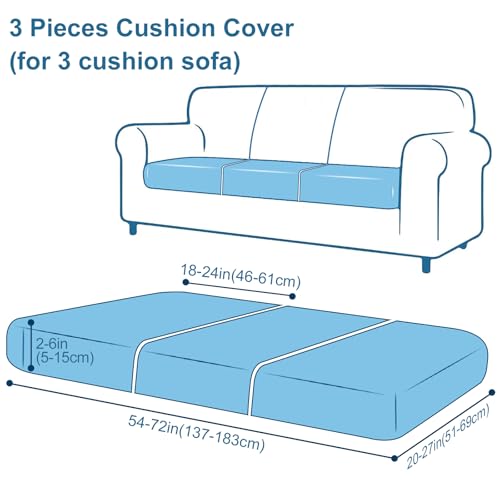 Smiry Waterproof Couch Cushion Covers, Stretch Washable Sofa Cushion Cover, Soft Sofa Slipcover Elastic Non-Slip Furniture...