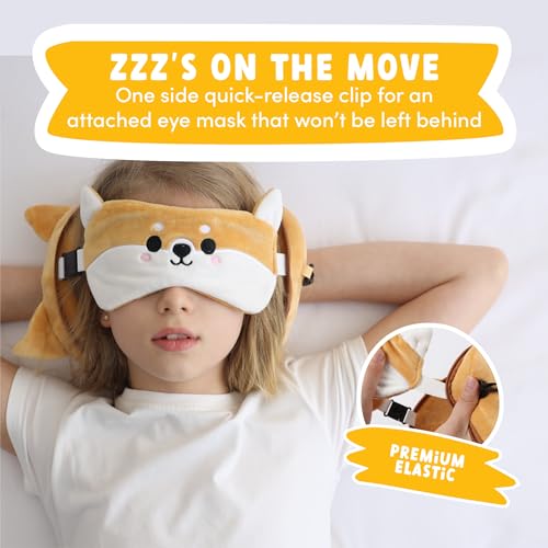 ecoZen Lifestyle Travel Pillow Set with Eye Mask - Comfort for Traveling Kids - Soft and Supportive Neck Pillow, Perfect f...