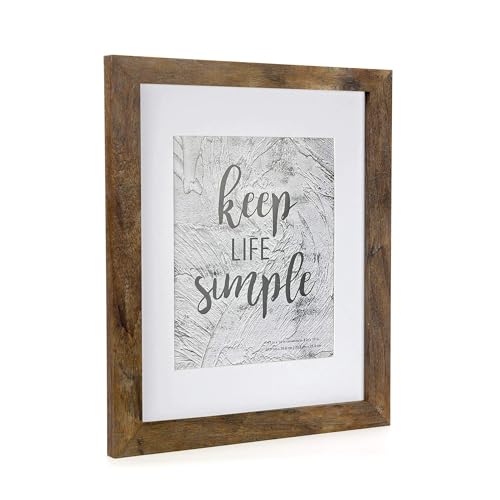 kennethan 11x14 Picture Frame Rotten Brown 2 Pcs Wooden Frame can Display 8x10 Picture with Mat or 11x14 Without Mat on th...