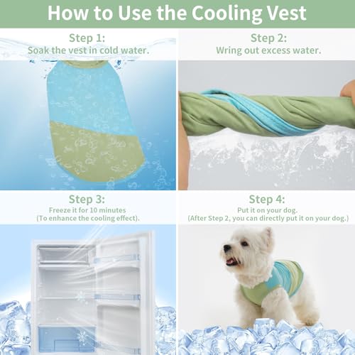 BRKURLEG Dog Cooling Vest, UPF 50+ Sun Protection Dog Cooling Shirts, Breathable Quick Dry Vest for Small to Large Dogs & ...