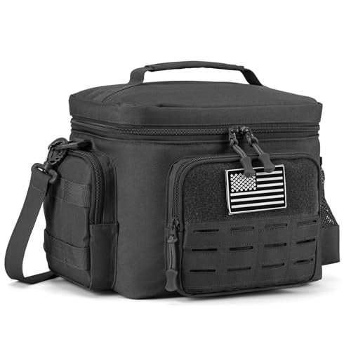 QT&QY Tactical Lunch Bag for mens Military heavy duty lunch box work Leakproof insulated Durable Thermal Cooler Bag for Ad...