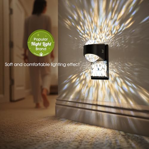 Briignite Night Light, Night Lights Plug into Wall, LED Projector Night Light, Soft White for Bedroom, Dimmable Brightness...