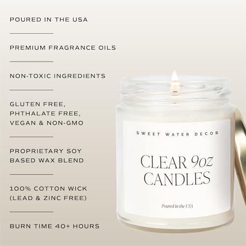 Sweet Water Decor Salt and Sea Patterned Candle – Soy Candles with Sea Salt, Citrus, Musk, Amber Aroma– 40 Hour Burn – 9oz...