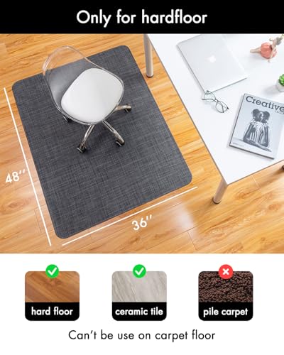Baroyal Office Chair Mat for Hardwood Floor Under Desk Computer Rolling Chair Mat for Wood/Tile Floor Non-Slip Heavy Duty ...