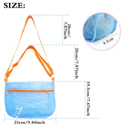 UMUACCAN Beach Shell Bags - 3Pcs Seashell Collecting Bags for Holding Beach Shell with Adjustable Shoulder Straps, Sand To...