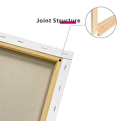 PHOENIX Stretched Canvas for Painting 8x10 Inch/10 Value Pack, 8 Oz Triple Primed 5/8 Inch Profile 100% Cotton White Blank...