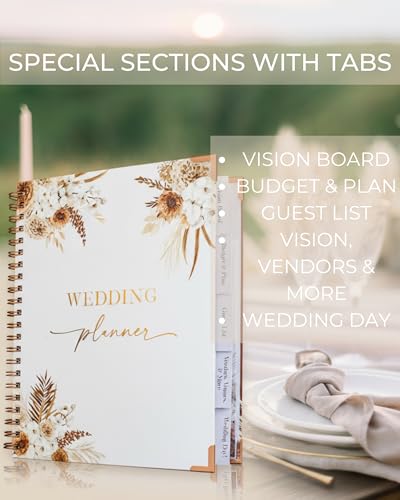 Beautiful Boho Wedding Planner Book and Organizer - Enhance Excitement and Makes Your Countdown Planning Easy - Unique Eng...