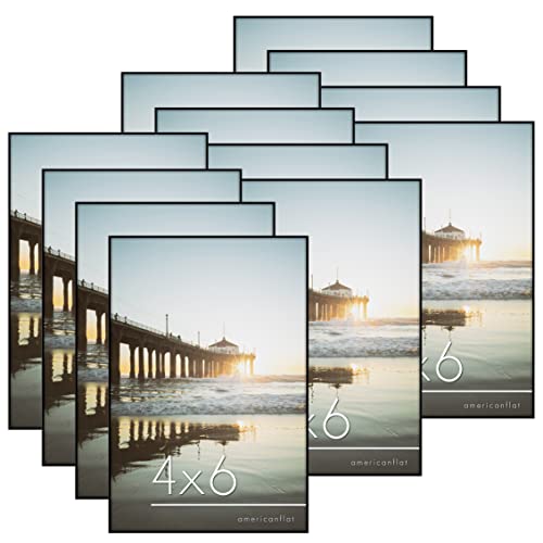 Americanflat Front Loading 4x6 Picture Frame with Shatter-Resistant Glass - Set of 12 - Metropolitan Collection - Photo Fr...