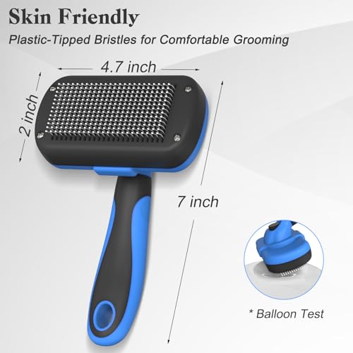 Swihauk Self Cleaning Slicker Brush - Skin Friendly Deshedding Grooming Tool for Dogs & Cats, Suitable for Shedding & Hair...