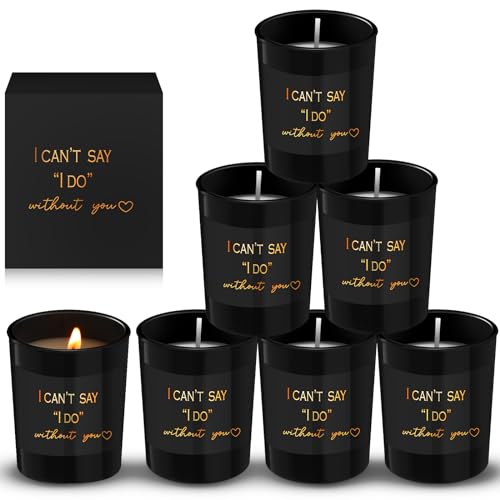 Threlaco 6 Pcs Bridesmaid Proposal Gifts I Can't Say I Do Without You Candles Bridesmaid Gifts Natural Soy Wax Candles wit...