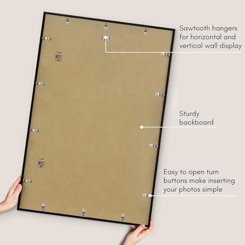 Americanflat 24x36 Poster Frame with Polished Plexiglass - Streamline Collection - Thin Border Picture Frame for Wall Disp...