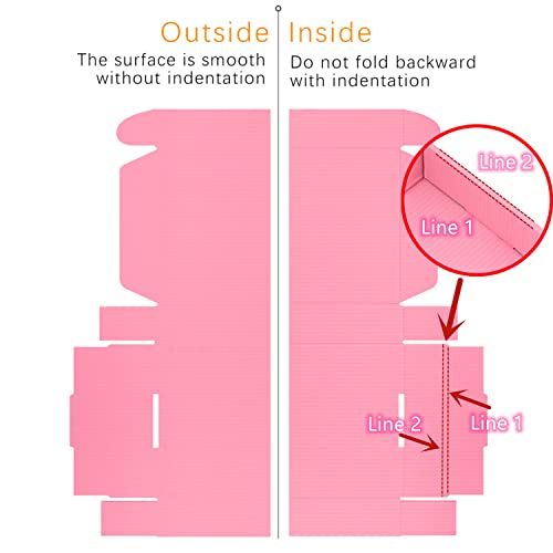 Lmuze 9x6x2 inches Small Shipping Boxes Set of 50 - Pink Mailer Corrugated Cardboard Boxes for Shipping Packaging Mailing ...