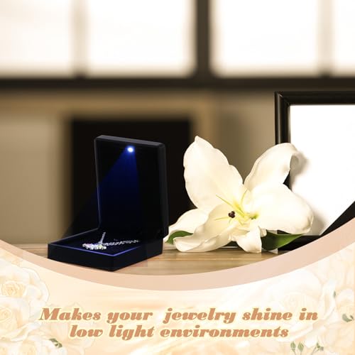 Landical 10 Pcs Pendant Necklace Box with LED Light Velvet Necklace Case for Pendant Bracelet Ring Earring, Jewelry Storag...