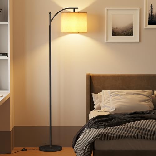 SUNMORY Arc Floor Lamp,Modern Floor Lamp with 9W 3 Color Temperatures Bulb,Metal Standing Lamps with Adjustable Hanging La...