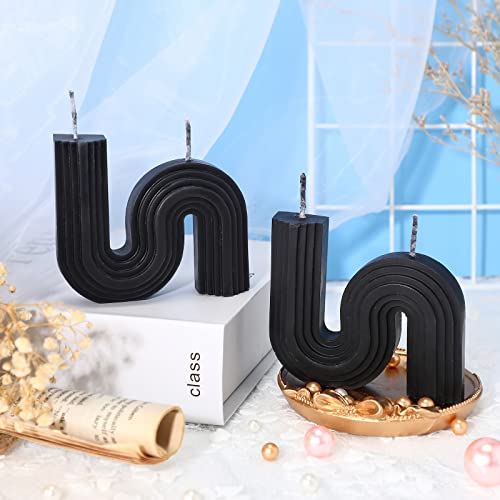 Tondiamo 2 Pcs Aesthetic Candles Twist Shaped Aesthetic Candles Cool S Shape Minimalist Geometric Shaped Soy Wax Scented A...