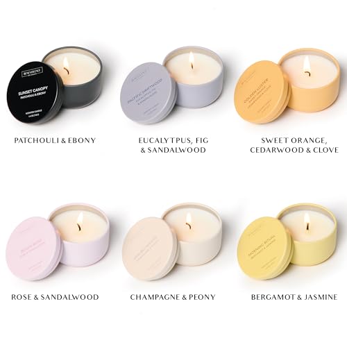 Benevolence LA Candle Gift Set – 6 Soy Scented Candles (1.4 oz) | Aromatherapy Candles with Orange, Eucalyptus, Rose & Jas...