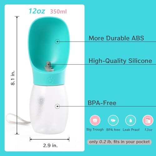 Kalimdor Dog Water Bottle,Leak Proof Portable Puppy Water Dispenser with Drinking Feeder, Dog Walking Accessories for Pets...