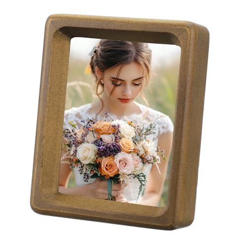 uxcell 3 x 4inch Natural Wood Photo Frames, Mini Wooden Finish Picture Frame Tabletop Photo Frame with Mat for Desktop Dis...
