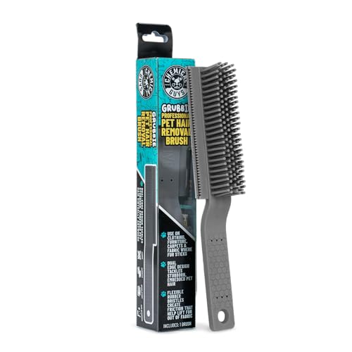 Chemical Guys Professional Rubber Pet Hair Removal Brush – Multi Surface Detailing & Pet Hair Removal Tool for Cars, Truck...
