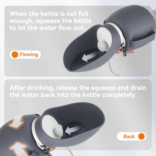 PETLESO Dog Water Bottle, Portable Dog Water Dispenser, 27 OZ Leakproof Pet Bottle Kettle for Doggy Cats Outdoor Walking/H...