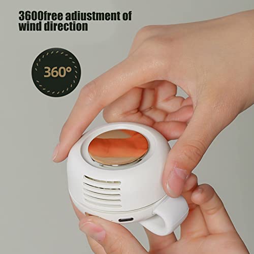 Vlmiuk Portable Silent Mini Bladeless Fan Clip On, Rechargeable Wearable Clip On Fan for Shirt, Adjustable 3 Speeds & Quei...
