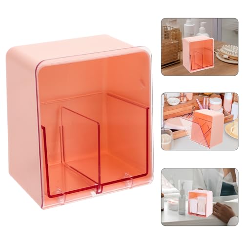 Cotton Pad Holder and Makeup Storage Organizer, Double-Layer Desktop Storage Box with Dustproof Lid, for Bathroom and Dres...