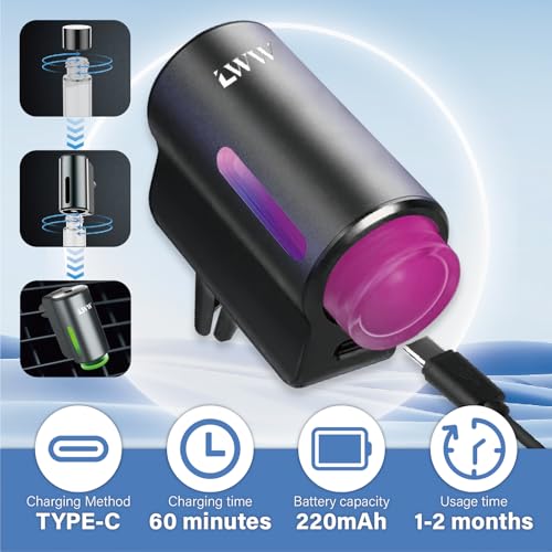 Car Air Freshener Diffuser, Portable Intelligent Car Aroma Diffuser with 3 Adjustable Modes, Rechargeable Car Aromatherapy...