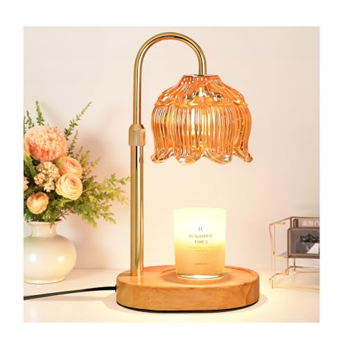 Flower Candle Warmer Lamp for Jar Candles with Timer & Dimmer, Adjustable Height Fits Large Jars up to 7.08" Tall, Flamele...