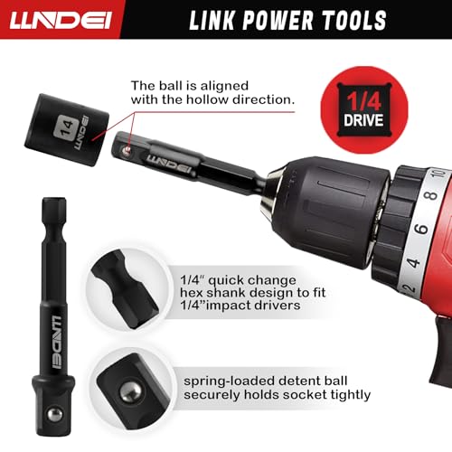 LLNDEI 48 Piece 1/4 Inch Mini Socket Ratchet Wrench Set, Metric Shallow Socket (4-14mm) 6-Point,with 72 Teeth Mini Ratchet...